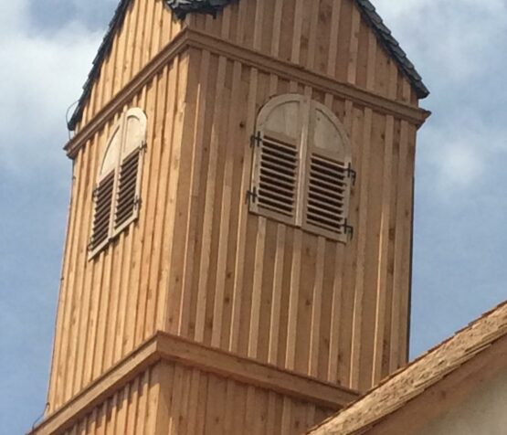 Kirchturm Holzschindel - Detailaufnahme